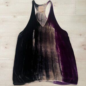 Chaser Velvet Tie-Dye T-Back Women's Tank Top Size Medium